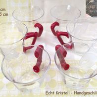 Omas Hausrat * 6 schöne alte Gläser Henkeltassen Bowlegläser Kristall hangeschliffen