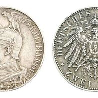 Preußen Silber 2 Mark 1901 A, 200 J. Königreich, Friedrich I. und Wilhelm II.