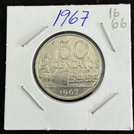 Coin 50 Centavos Brazil 1967 - Nickel - KM# 580 - eb1666