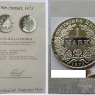 1873/2001, Germany, 1 Reichsmark, silver coin, .925, proof, restrike