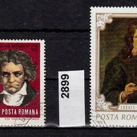 Rumänien Mi. Nr. 2895 + 2899 Ludwig van Beethoven / Museum in Sibiu o <