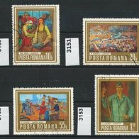 Rumänien Mi. Nr. 3150 + 3151 + 3152 + 3153 Gemälde: Welt der Arbeit o <