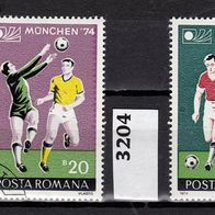 Rumänien Mi. Nr. 3203 + 3204 Fußball-WM 1974 in Deutschland o <