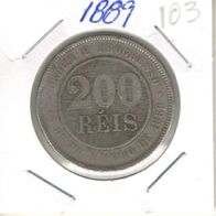 Coin 200 Reis 1889 Brazil - KM# 493 - eb103