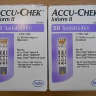 2x 50St. ACCU-CHEK Inform II & Performa 100 Tests - NEU & OVP - AKKU CHECK