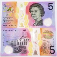 Australien 5 Dollars 2016 - Pick.62 Polymer - Kassenfrisch / Unc