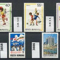 Rumänien Mi. Nr. 3829 + 3830 + 3831 + 3858 + 3886 o <