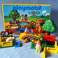 Playmobil ® 123 - 6601 Bauernhof Blumenwiese Kinder Kuh Fisch Schaf komplett OVP