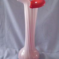 Vase Glasvase weiß rot ca. 20 cm hoch + Ø ca. 5 cm