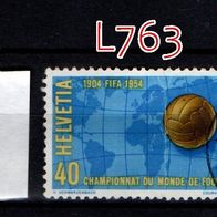 L763 Schweiz MiNr. 596 Fußball- WM 1954 - ö gestempelt