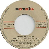 Mocedades - Eres Tú / Recuerdos De Mocedad (1973) 45 single 7" Festival Eurovision