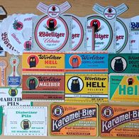 Bieretiketten u. Pilsdeckchen Brauerei Happ / VEB / Brauerei GmbH Oranienbaum-Wörlitz