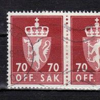Norwegen Dienstmarken Mi. Nr. 117 / 2fach / Staatswappen o <