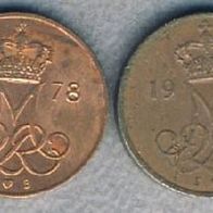 Dänemark 5 Öre 1973 + 1978