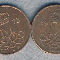 Dänemark 5 Öre 1973 + 1981