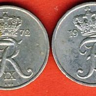 Dänemark 10 Öre 1964 + 1972
