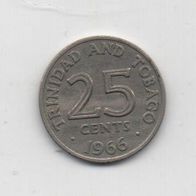 Münze Trinidad and Tobago 25 Cent 1966