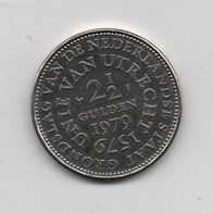 Münze Niederlande 2 1/2 Gulden Unie van Utrecht 1979