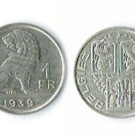 Belgien 1 Franc 1939 - VZ-ST