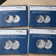 4 x 20 Euro-Sammlermünzenset BRD 2025 alle Ausgaben, PP, Neu, OVP