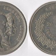 Dänemark 2 Kronen 1892 "Christian IX." Silber Vz/ Unc. "Goldene Hochzeit