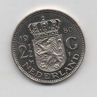 Münze Niederlande 2 1/2 Gulden 1980