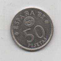 Münze Spanien 50 Pesetas 1980 WM Spanien 1982