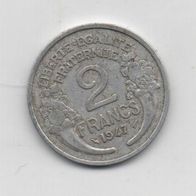 Münze Frankreich 2 Franc 1947