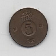 Münze Schweden 5 Öre 1966