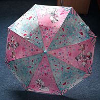 Diddl Diddlina Schirm Kinderschirm klein rosa blau mit Hülle Neuwertig