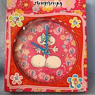 Diddl Wanduhr Uhr Diddlina 90 er rot Kinder Zimmer Diddlmaus Ø 25 cm Sammler RAR NEUW