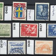 Schweden Mi. Nr. 404 + 405 + 411 C + 414 A + 415 + 416 + 417 + 419 D + 420 o <