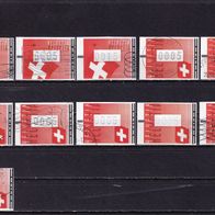 Schweiz Automatenmarken ATM MiNr. 15-16 gestempelt zur Auswahl M€ 2,00 #J501df