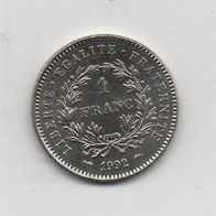 Münze 1 Franc 1992