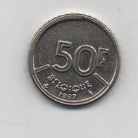 Münze Belgien 50 Franc 1987