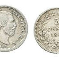 Niederlande 2 Kleinmünzen 5 cents 1850/1869 König Wilhelm III. (1849-1890)