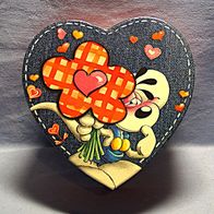 Diddl mit Herz Blumen Strauß Herzdose Pappe