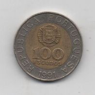 Münze Portugal 100 Escudos 1991