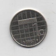 Münze Niederlande 1 Gulden 1987
