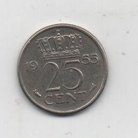 Münze Niederlande 25 Cent 1955