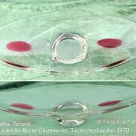 Kristall * längliche Kristallschale * Jaroslav Tabara für Lednicke Rovne Glassworks