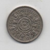 Münze England Two Shilling 1957
