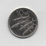 Münze Island 10 Kronen 1996