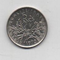 Münze Frankreich 5 Franc 1970