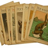 Der Wahre Jacob 10 Stk humoristische Zeitungen 1913-14 aus Stuttgart Künstlerbeiträge
