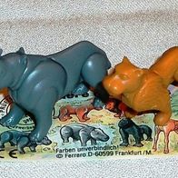 2 Tiere Nashorn, Löwin mit 1 Beipackzettel