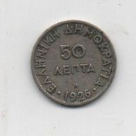 Münze Griechenland 50 Lepta 1926