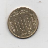 Münze Jugoslawien 100 Dinara 1989