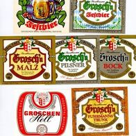 ALT ! Bieretiketten Brauerei Grosch Rödental Lkr. Coburg