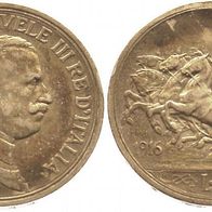 Italien Silber 2 Lire 1916 R "Streitwagen Quadriga" Vittorio Emanuele III. 1900-1946